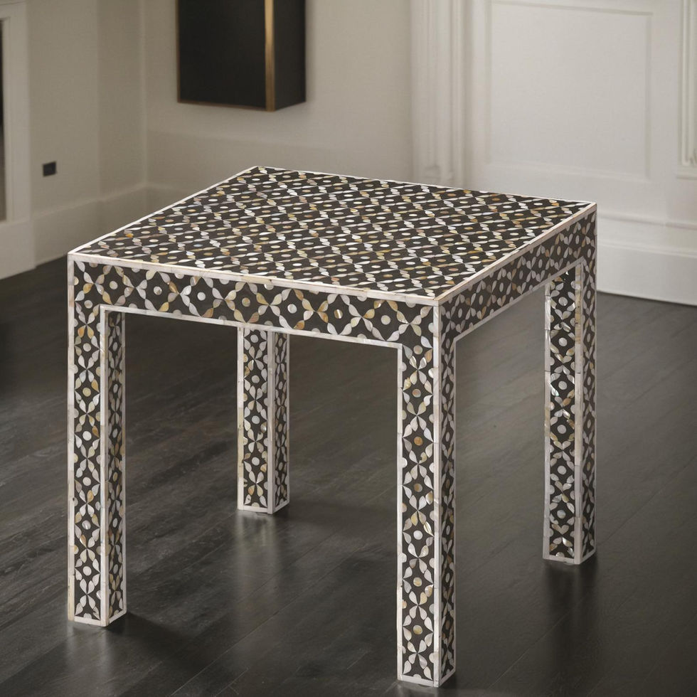 mother of pearl inlay end table
