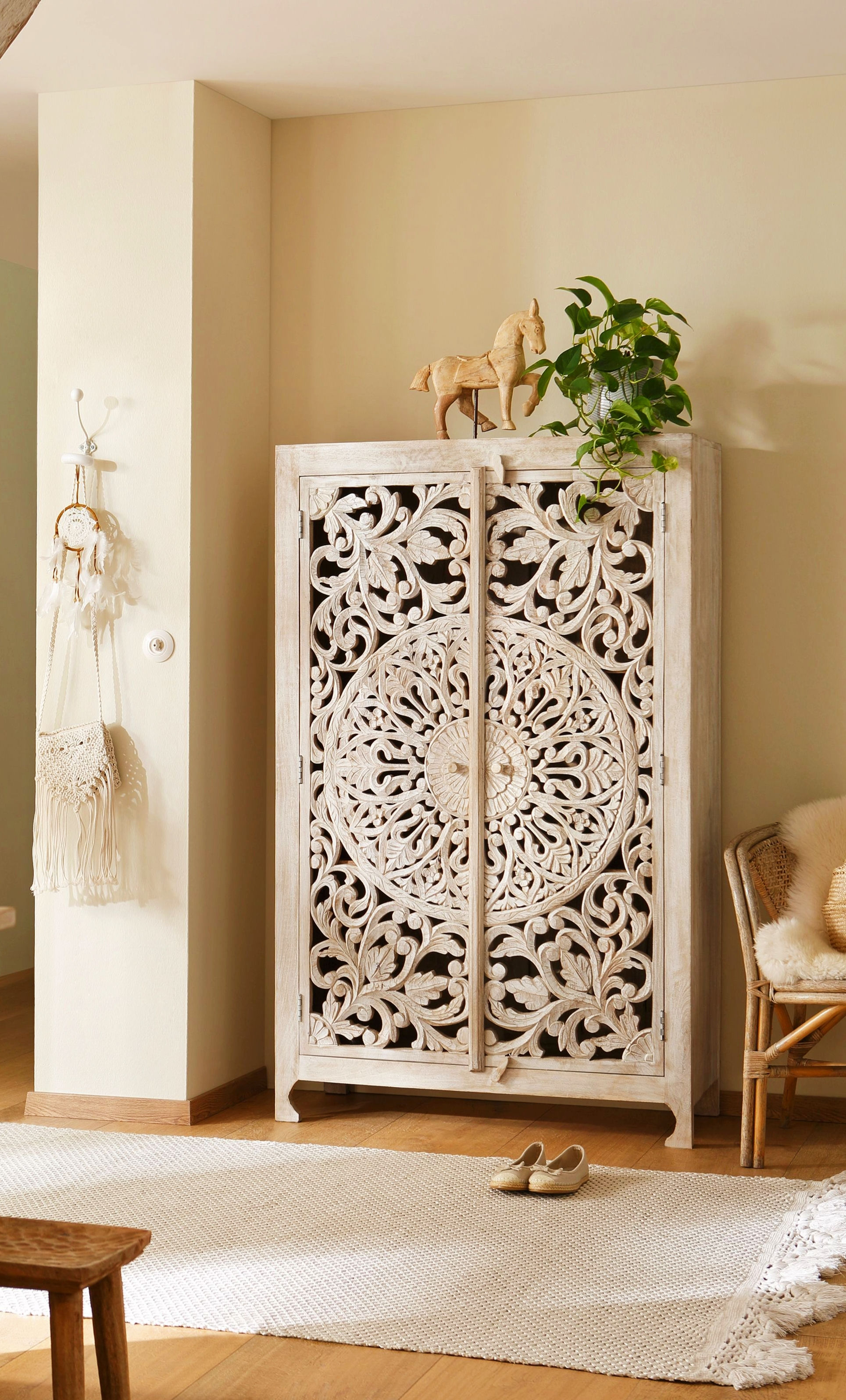 The Samode Carved Rustic Armoire