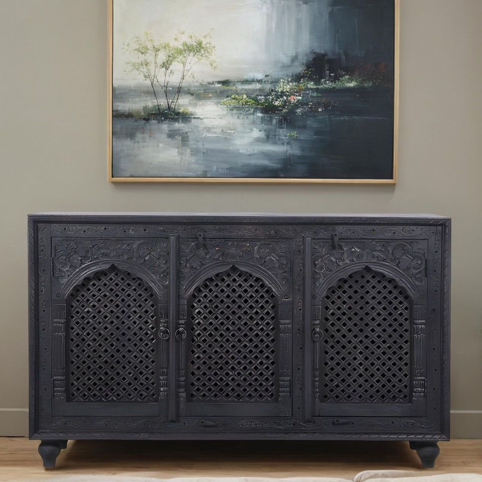 rustic black wooden sideboard