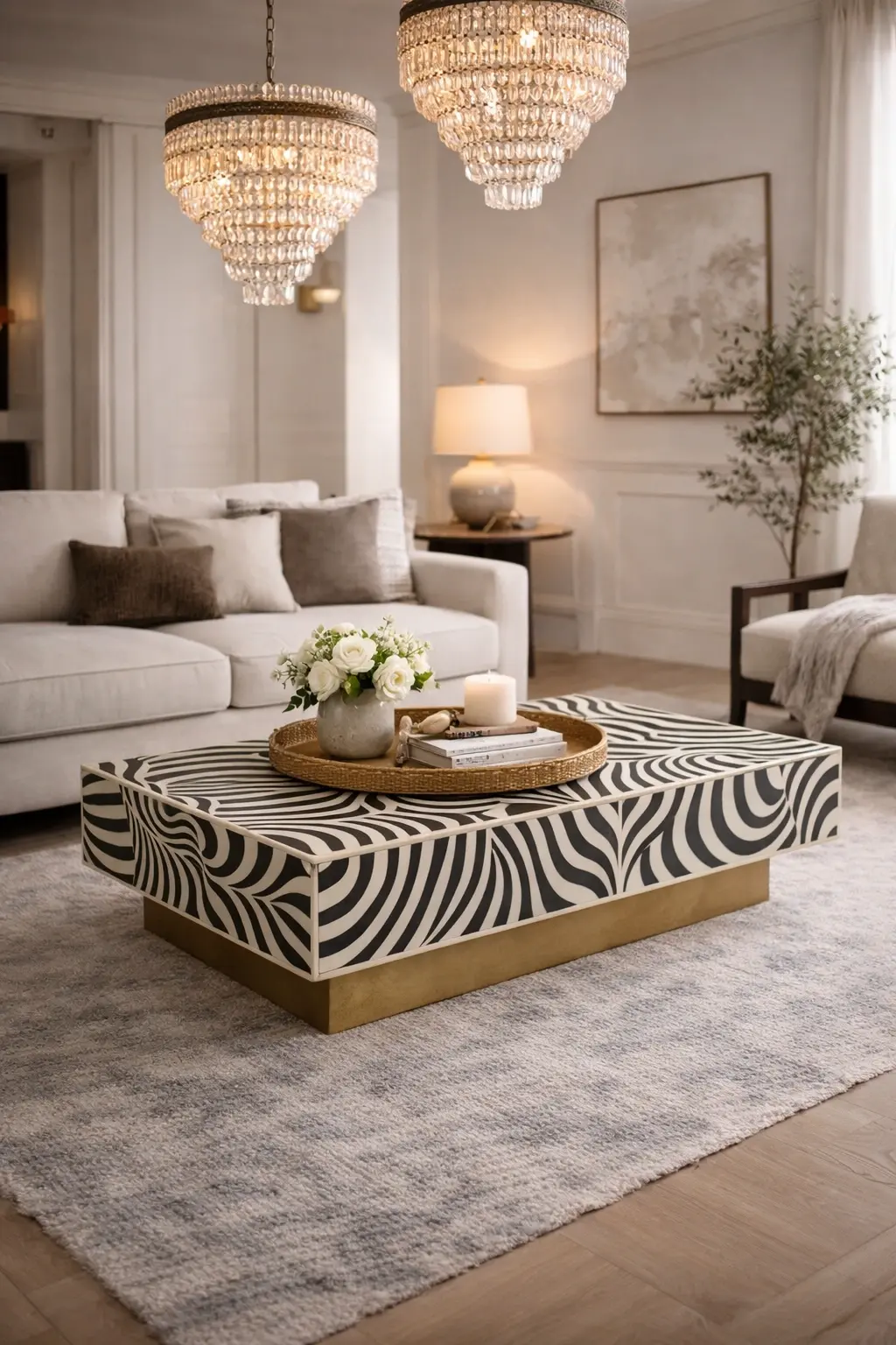 bone inlay coffee table