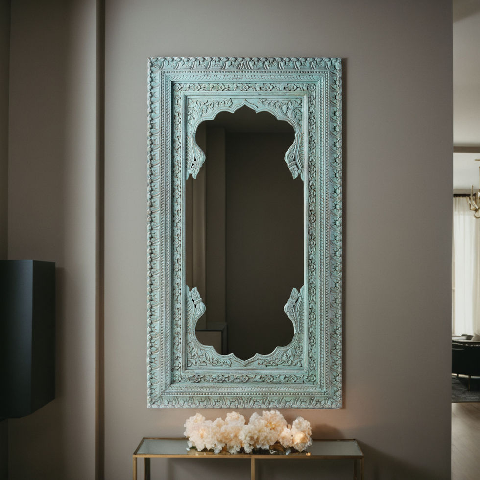 wooden wall mirror