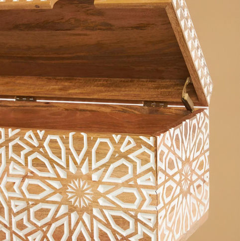 wooden storage trunk