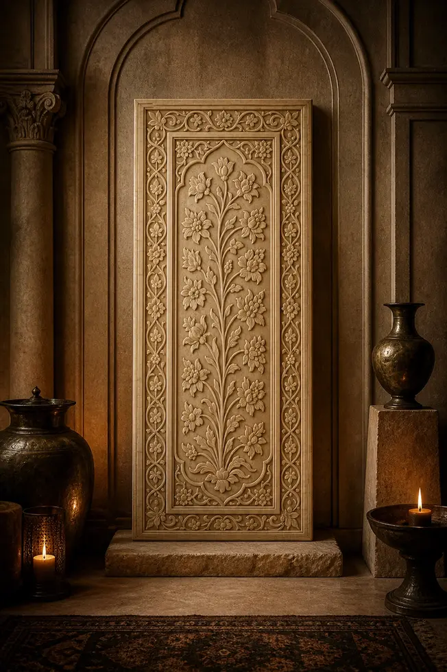 white marble panel