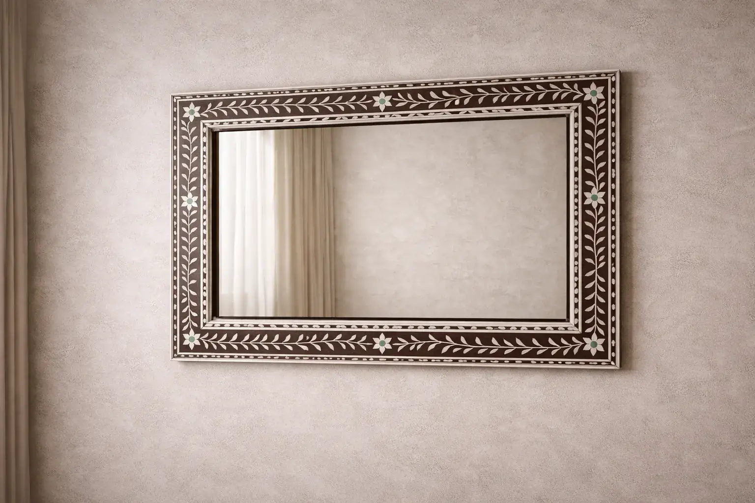 bone inlay wall mirror