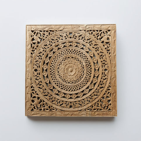 wooden carved wall panel