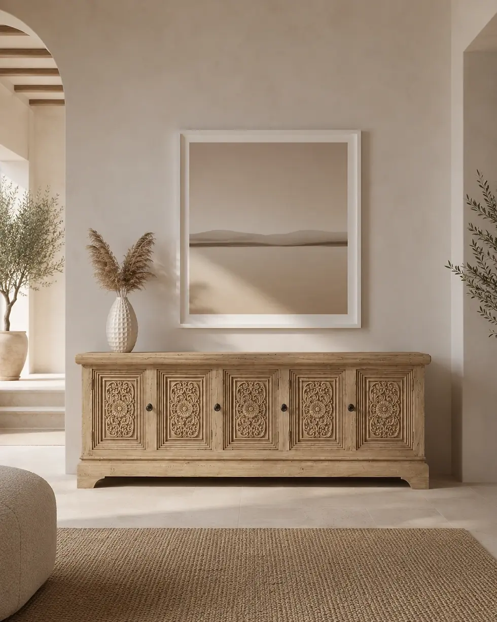 wooden carved sideboard