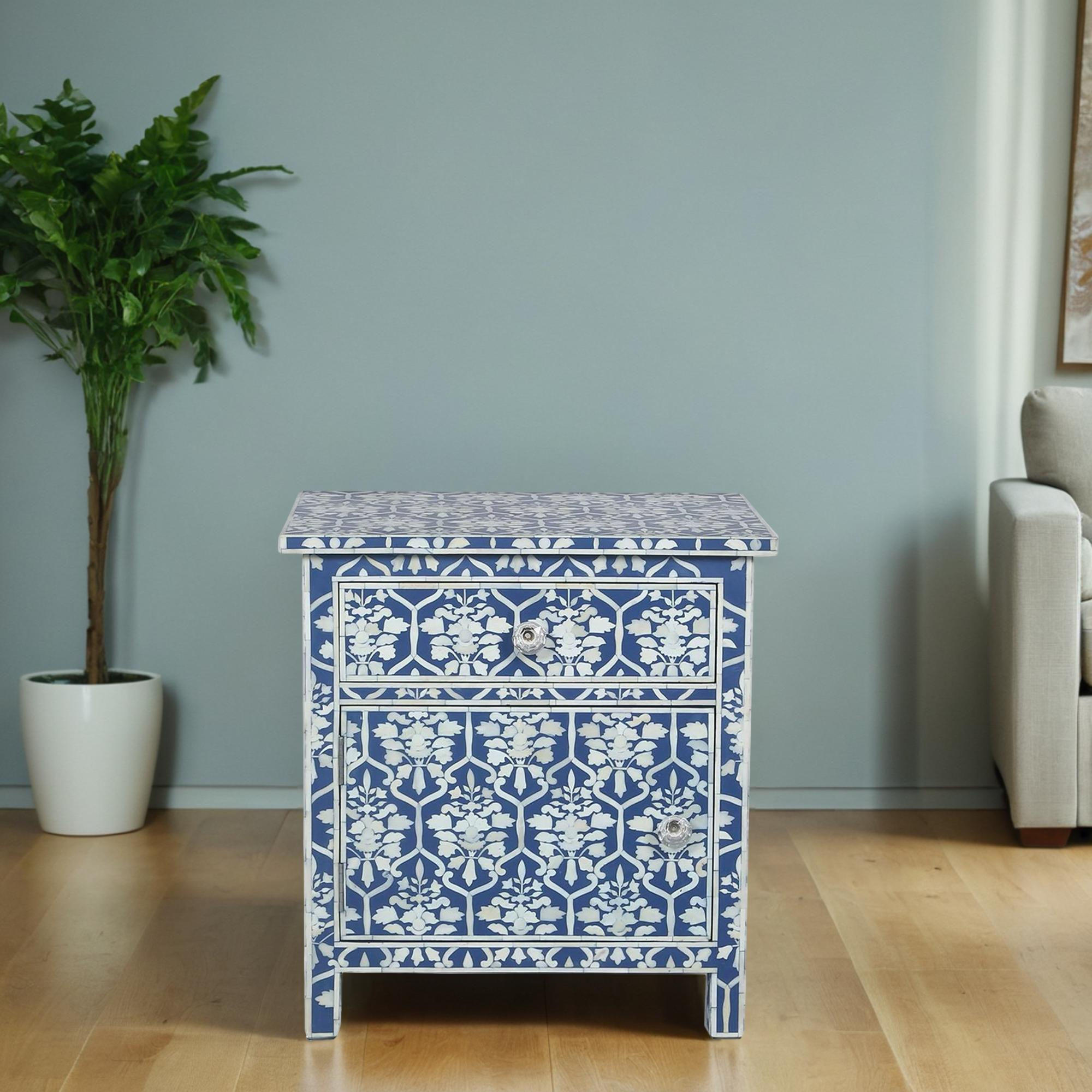 bone inlay bedside table front