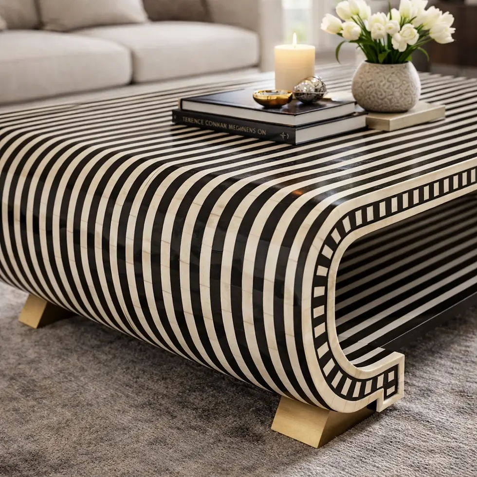 Thumbnail: bone inlay coffee table