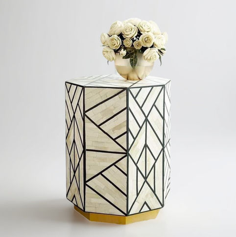 bone inlay end table