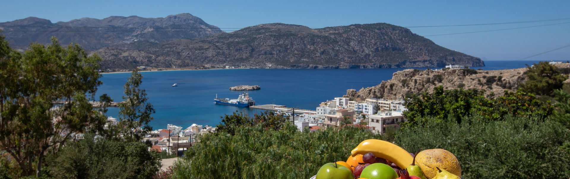 Sea views. Villa Michel-Angelo, vacational rentals, Karpathos, Greek Islands.
