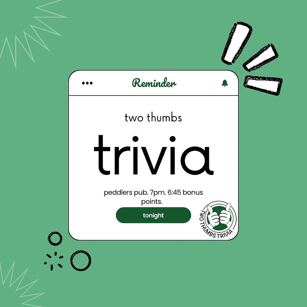 Trivia Night - Every Wednesday @ Peddler's Pub