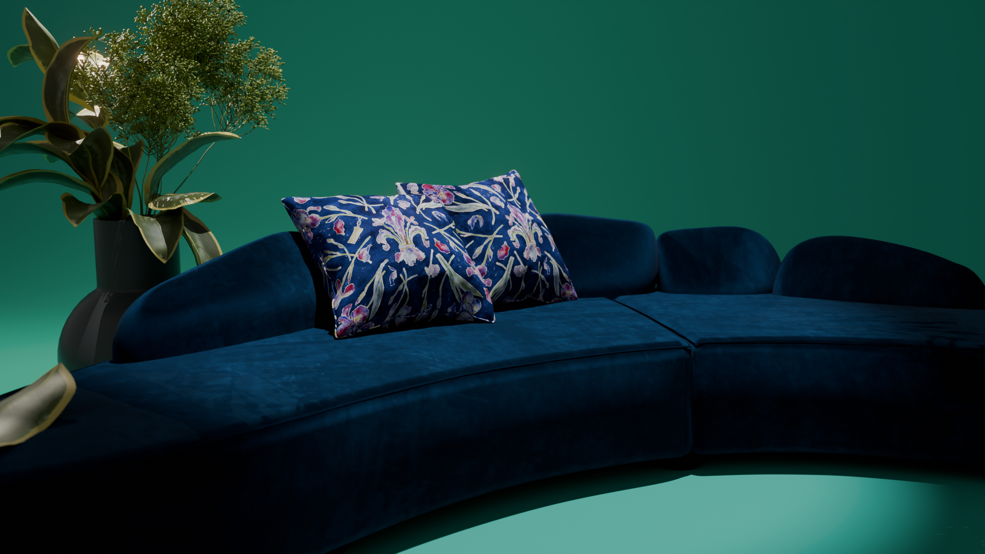 Cuscino Iris Blu