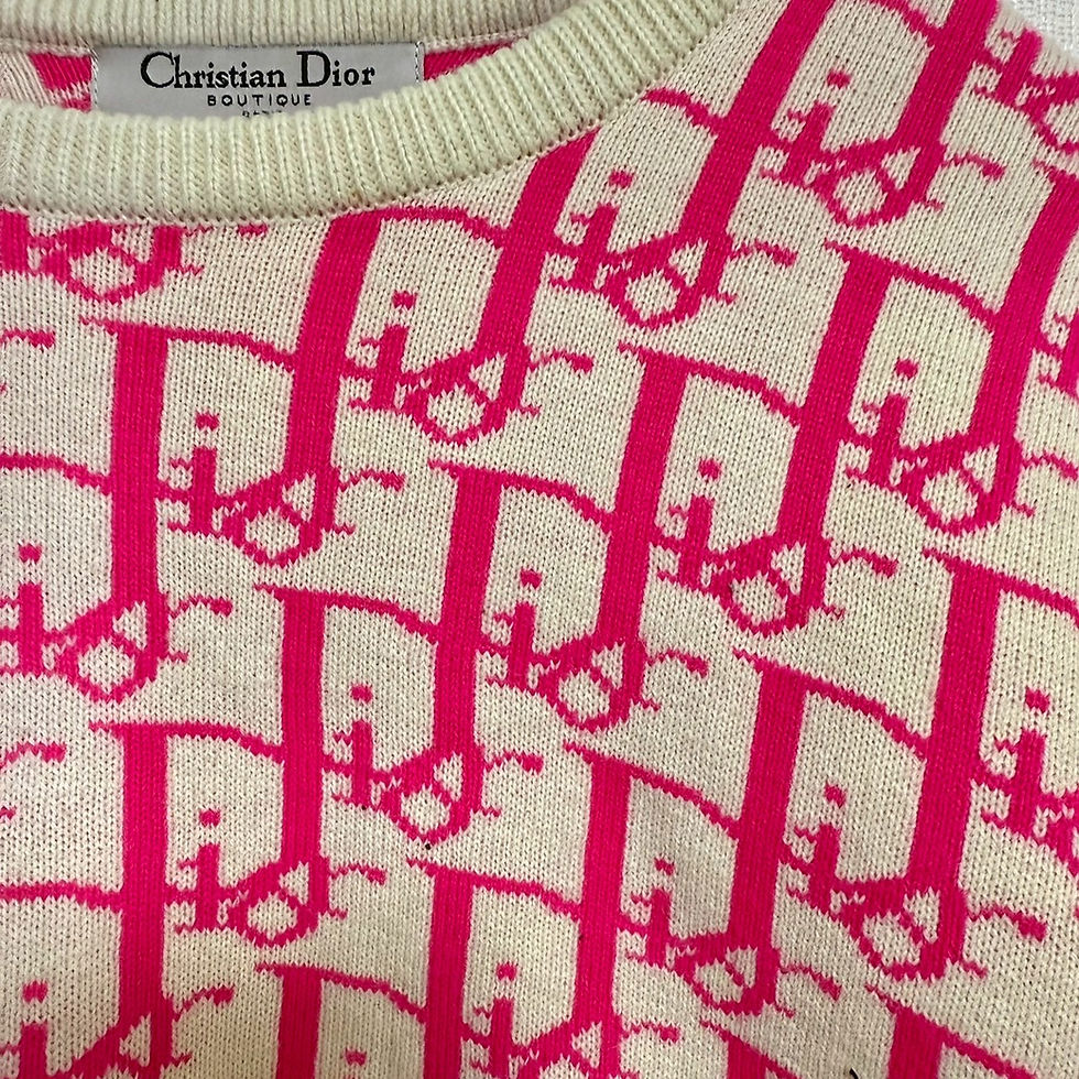 Thumbnail: Christian Dior Knit Sweater Trotter Pattern Long Sleeve Casual Women