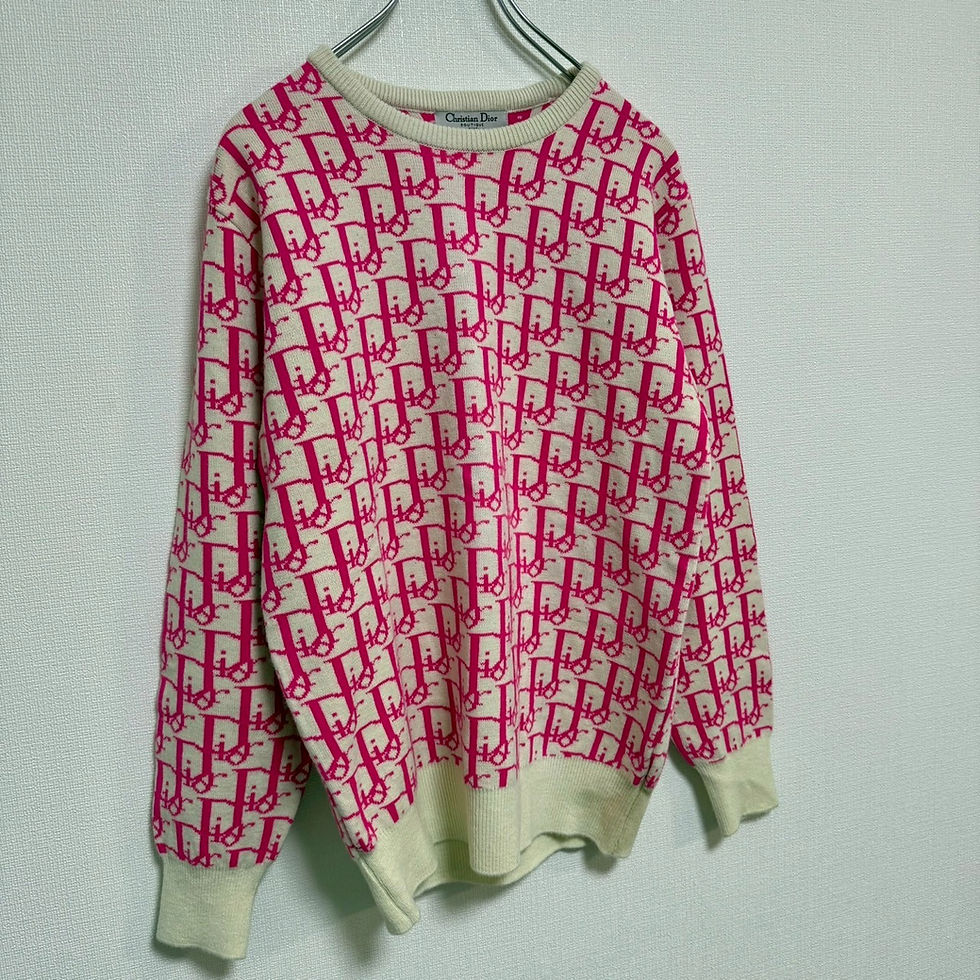 Thumbnail: Christian Dior Knit Sweater Trotter Pattern Long Sleeve Casual Women