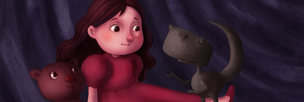 Groar the last Dinosaur overcomes his fear, and meets new friends