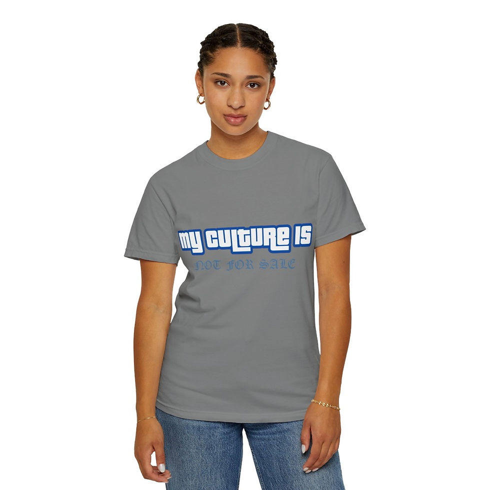Thumbnail: Woman in grey t-shirt with 'OUR CULTURE IS' text