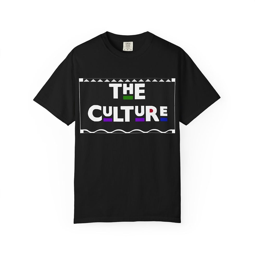 Thumbnail: Black t-shirt with 'THE CULTURE' text and colorful pixel accents