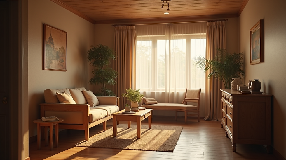 Eye-level view of a cozy and welcoming shelter room