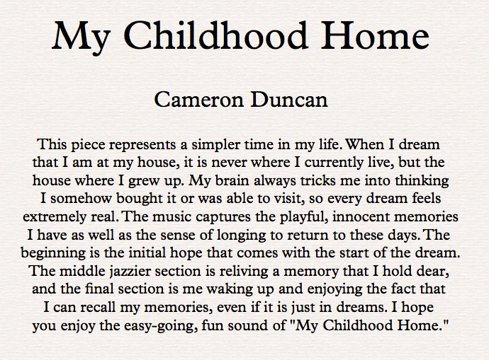 Thumbnail: My Childhood Home (Percussion Quartet)