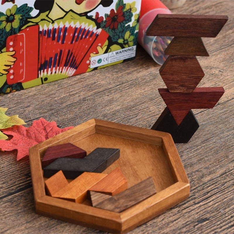 Wooden Puzzle Toy for Kids - Brain Teaser Game