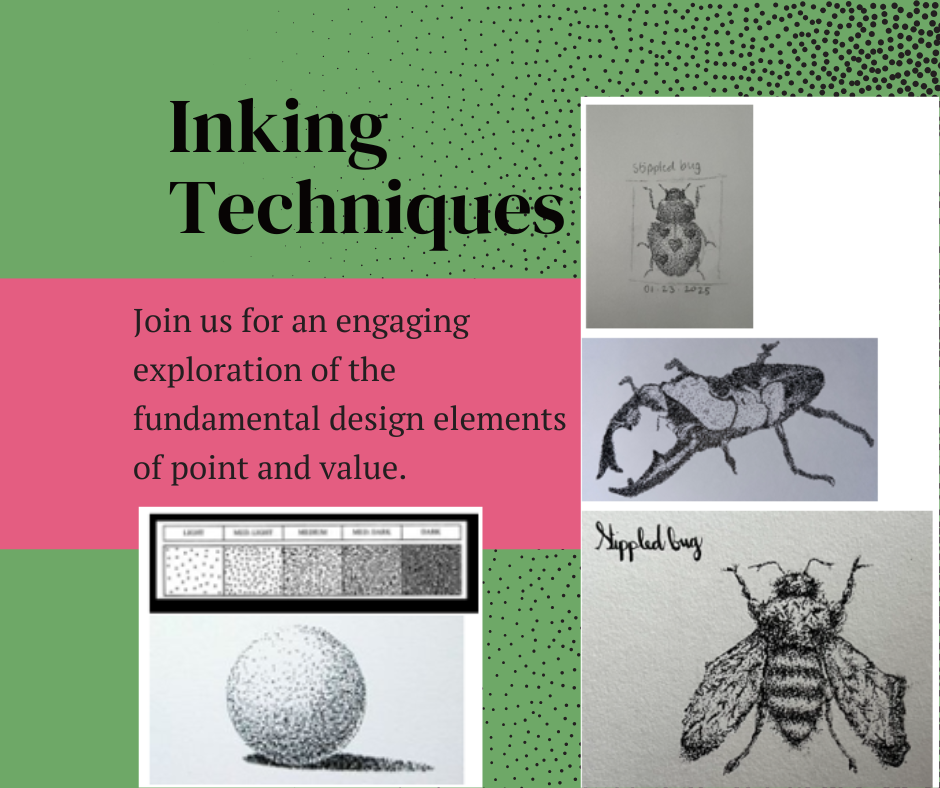 Inking Techniques, Stippling a Bug - June 18