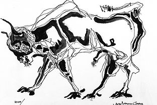 "Agape" series, 2006 - 2009. Oil on paper and microtip, 21 x 27,5 cm.