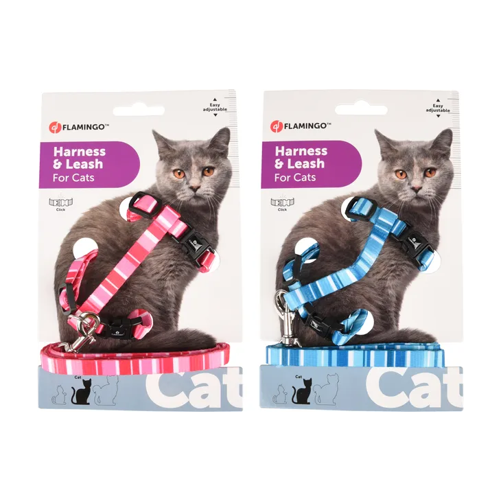 Pettorina per Gatto con Guinzaglio Alfy/ Flamingo confezione