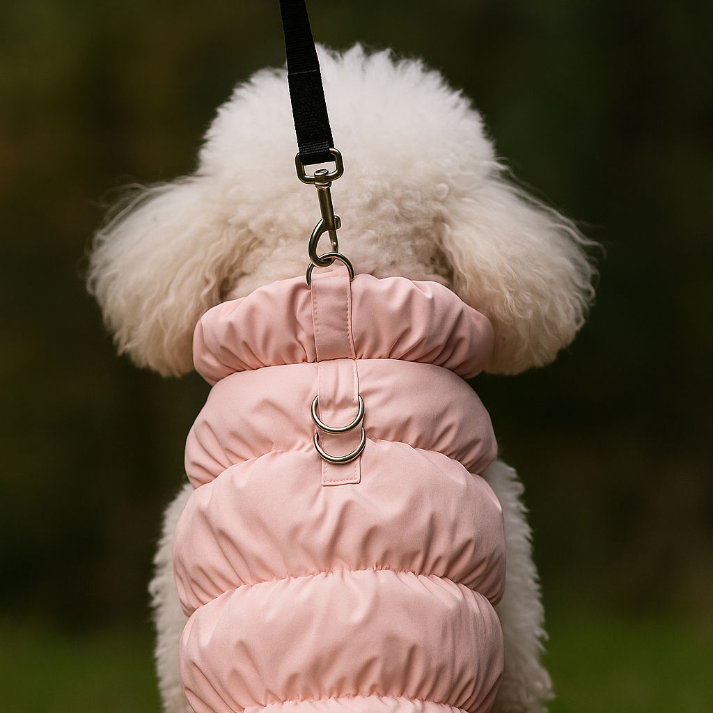 Giubbotto rosa per cani Gigio's indossato da cane