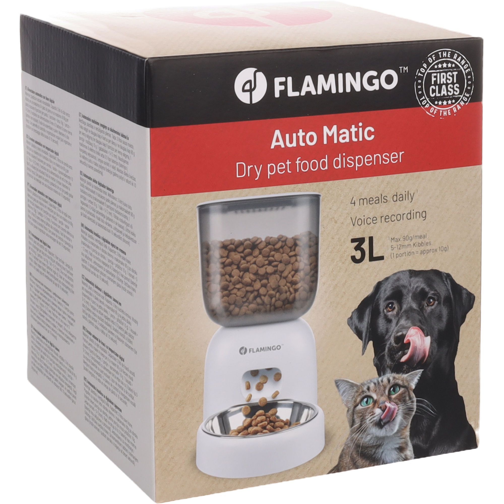 Scatola del Distributore automatico di cibo Blido Bianco per gatto, design compatto e moderno