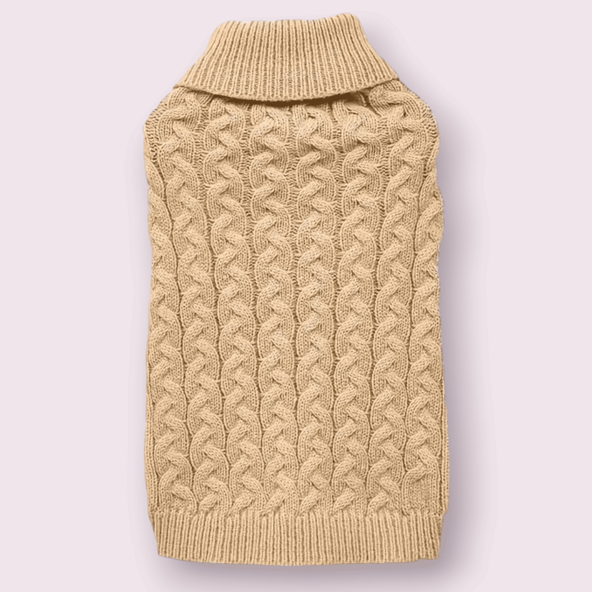 Maglione per cane e gatto in maglia intrecciata, caldo e morbido indossato da cagnolino