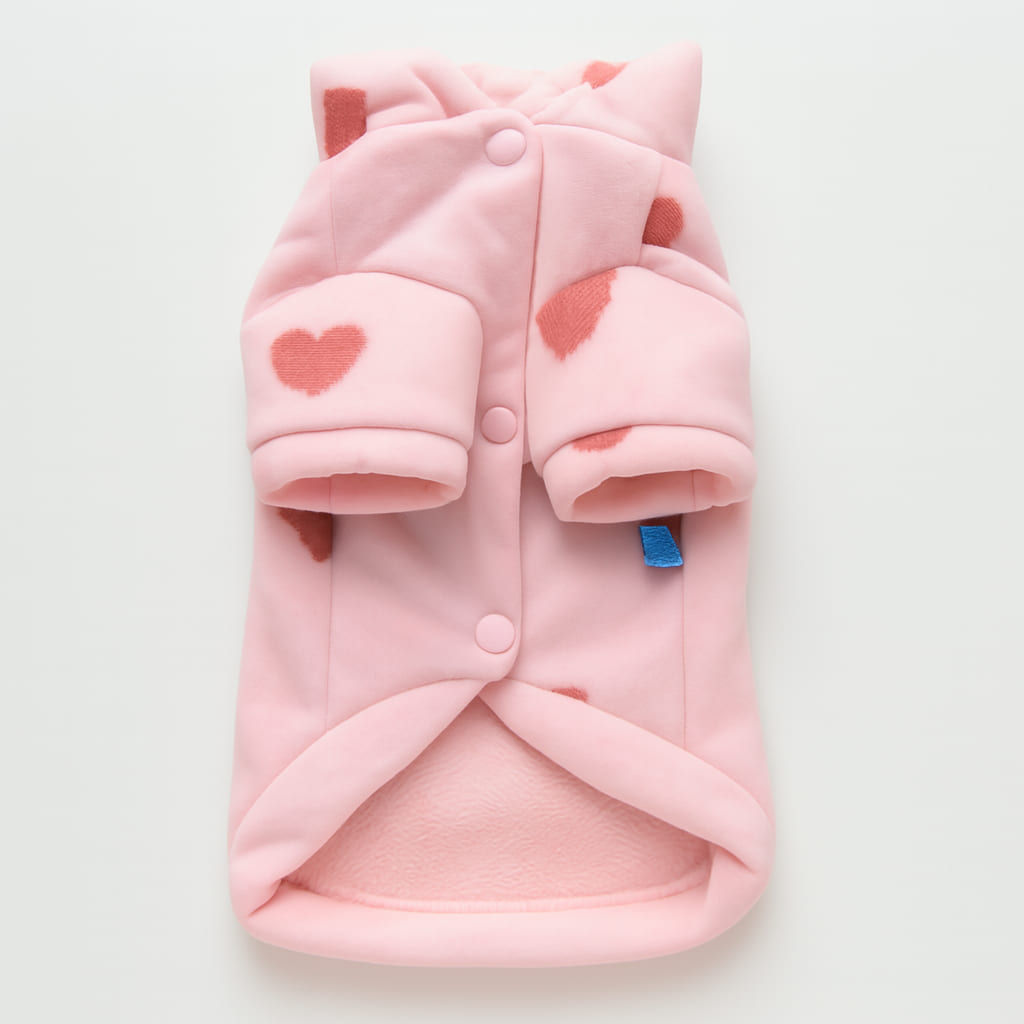 Maglione felpa con cappuccio per cani e gatti design cuoricini