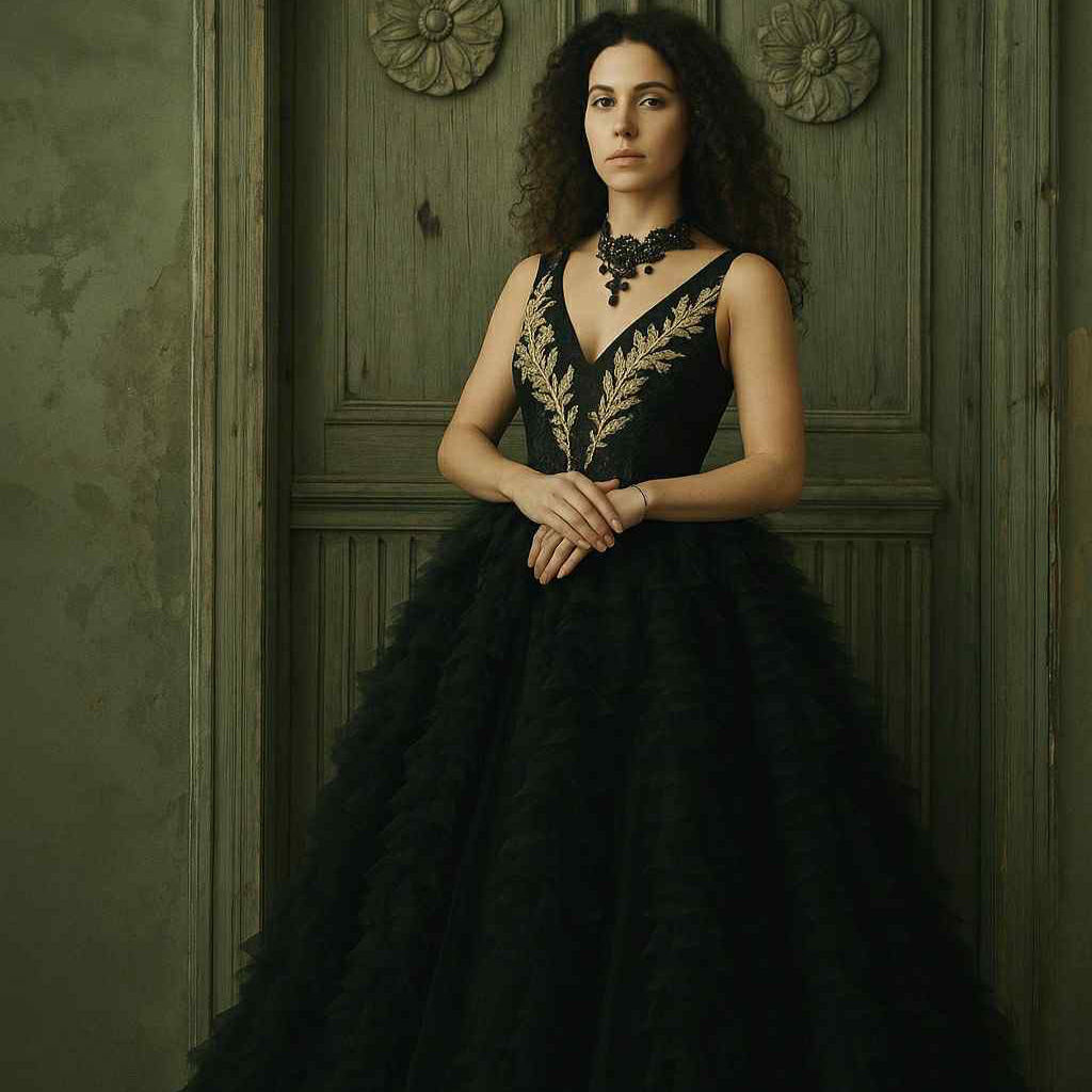 Black Secret Tulle Gown