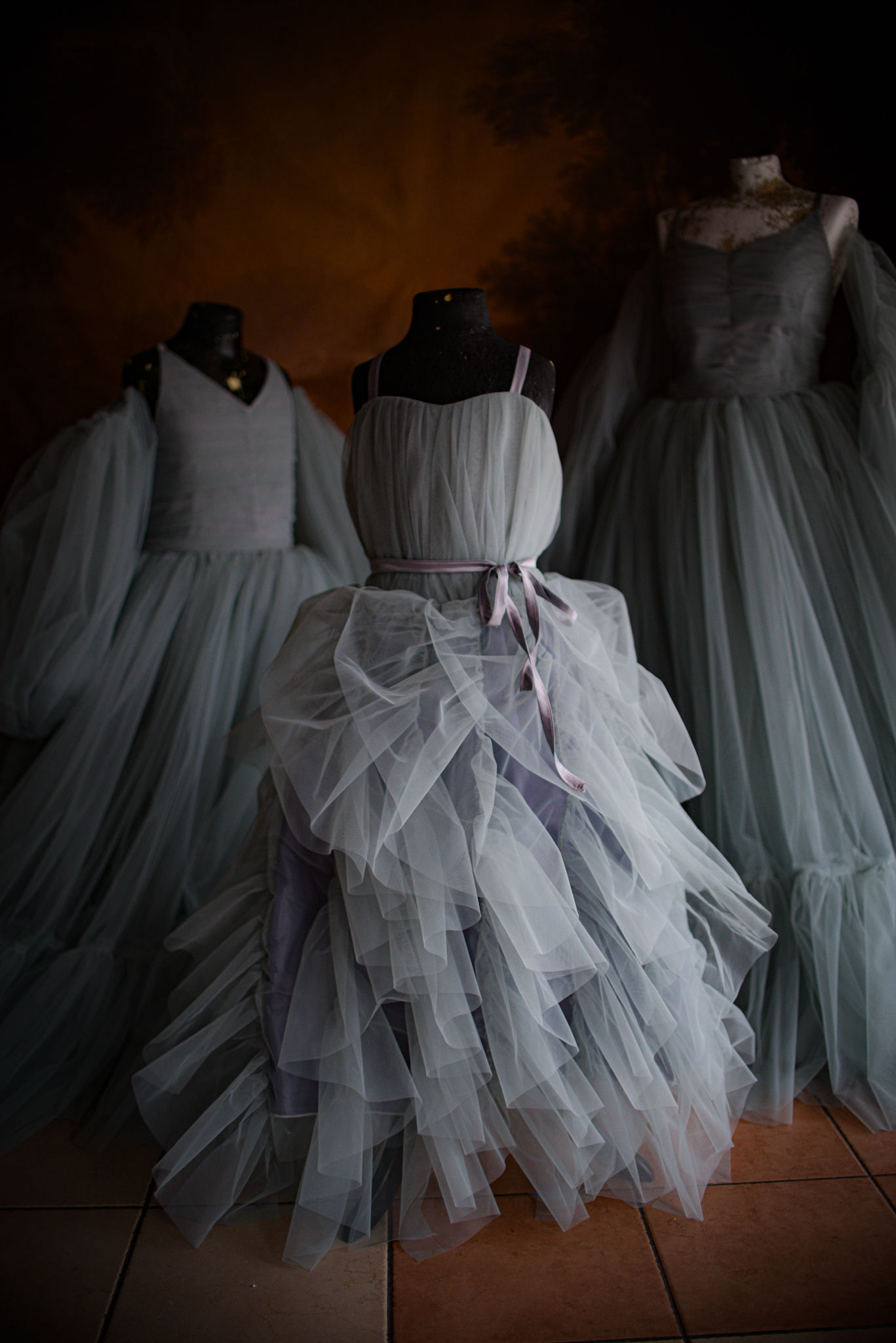 The Storm Wave-Tulle Ruffle Couture Gown 5-8y