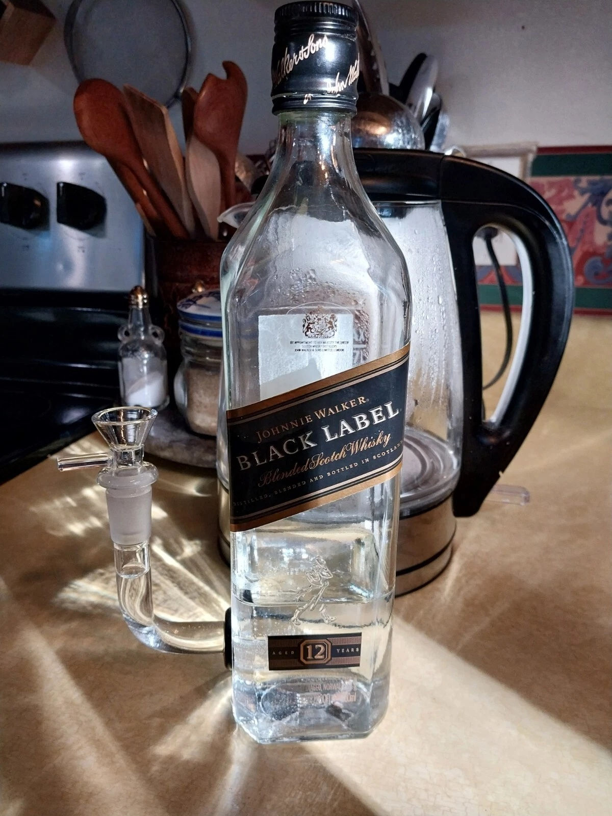 Johnny Walker Black Liquor Bottle Water Pipe