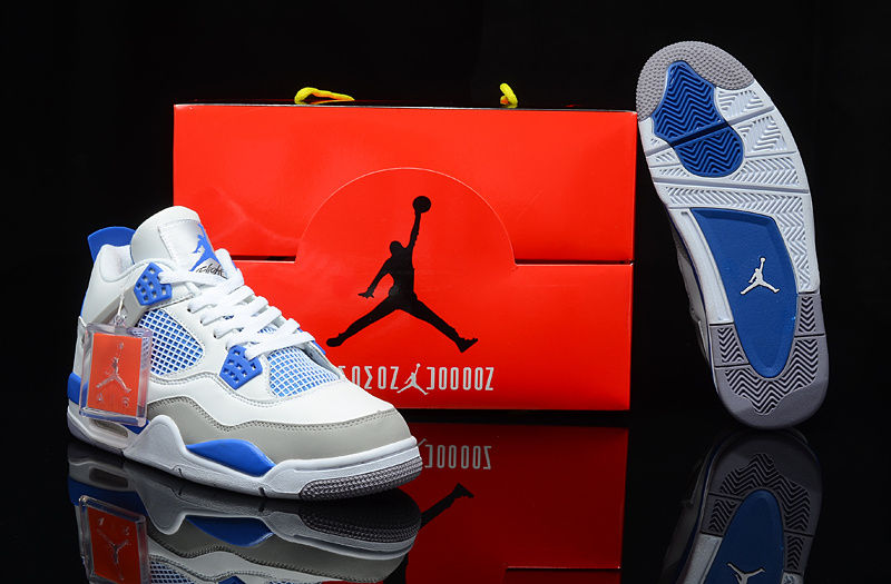 Thumbnail: Air Jordan IV Retro 4 White Legend Blue Men 8-14