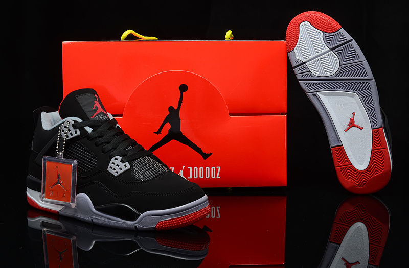 Thumbnail: Air Jordan IV Retro 4 Black Red Grey Men 8-14