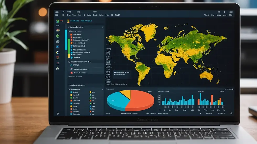 Close-up view of a laptop screen displaying analytic charts on personalization