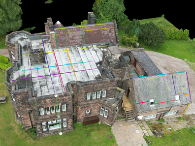 Drone use for measuring roof space
