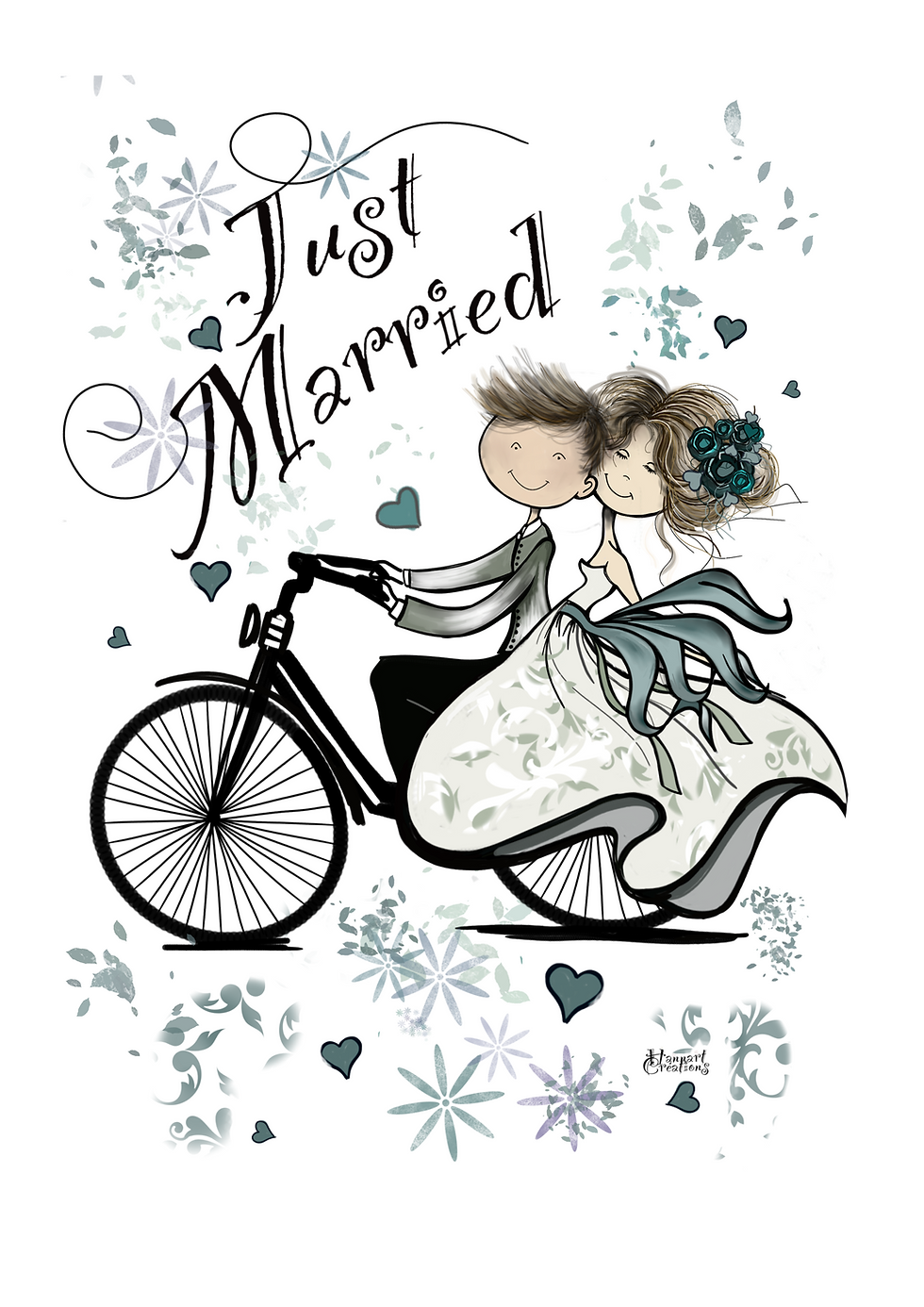 Just married : le premier chapitre de votre histoire, délicatement illustré sur du papier aquarelle en 30… | HANNART Créations