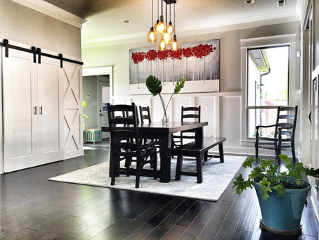 Red Winter Trees painting