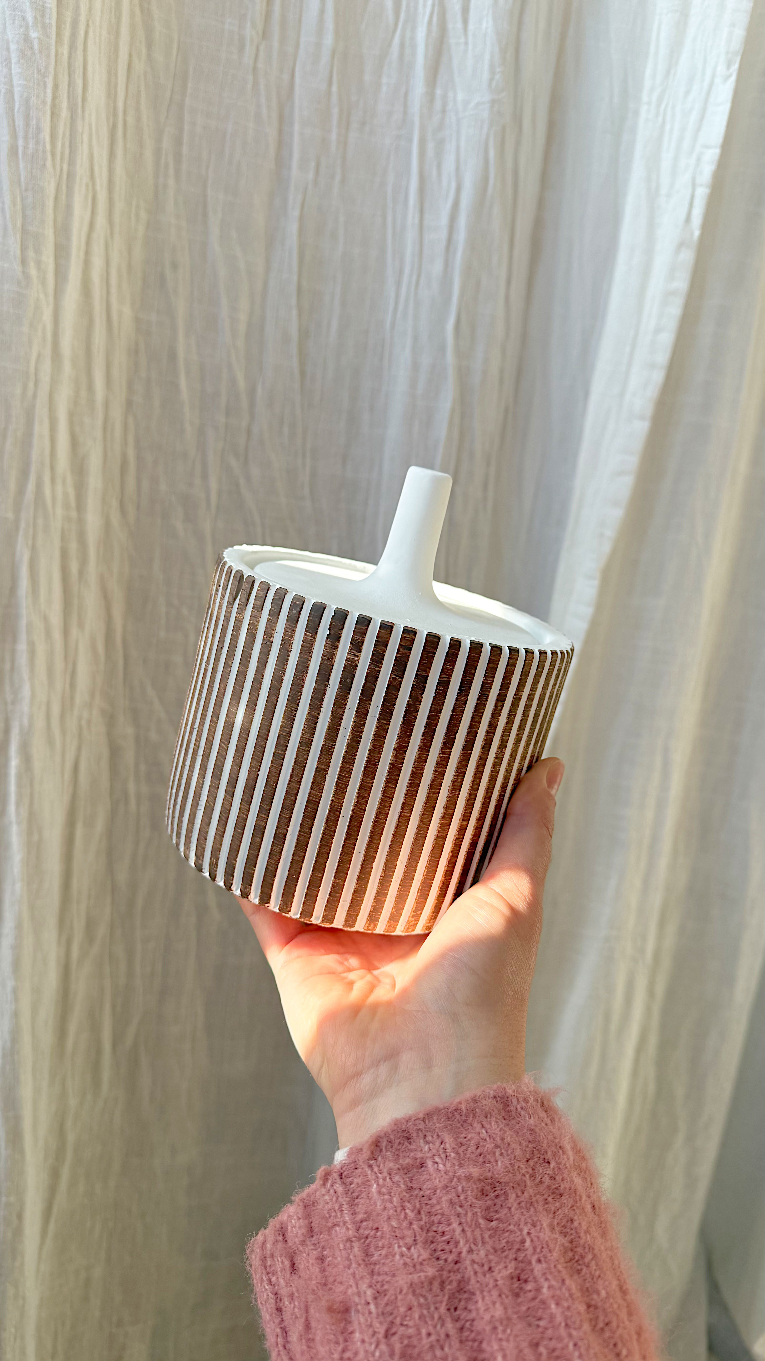 Pot ciment blanc/nat