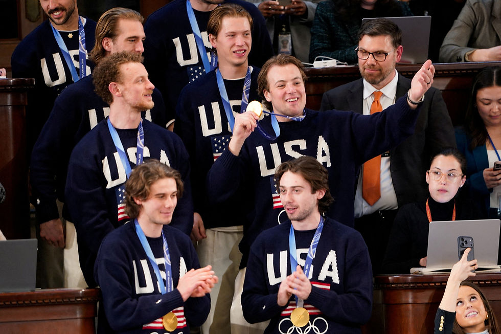US Olympic men's hockey gold medalists attend Trump's State of the Union, Washington D.C.