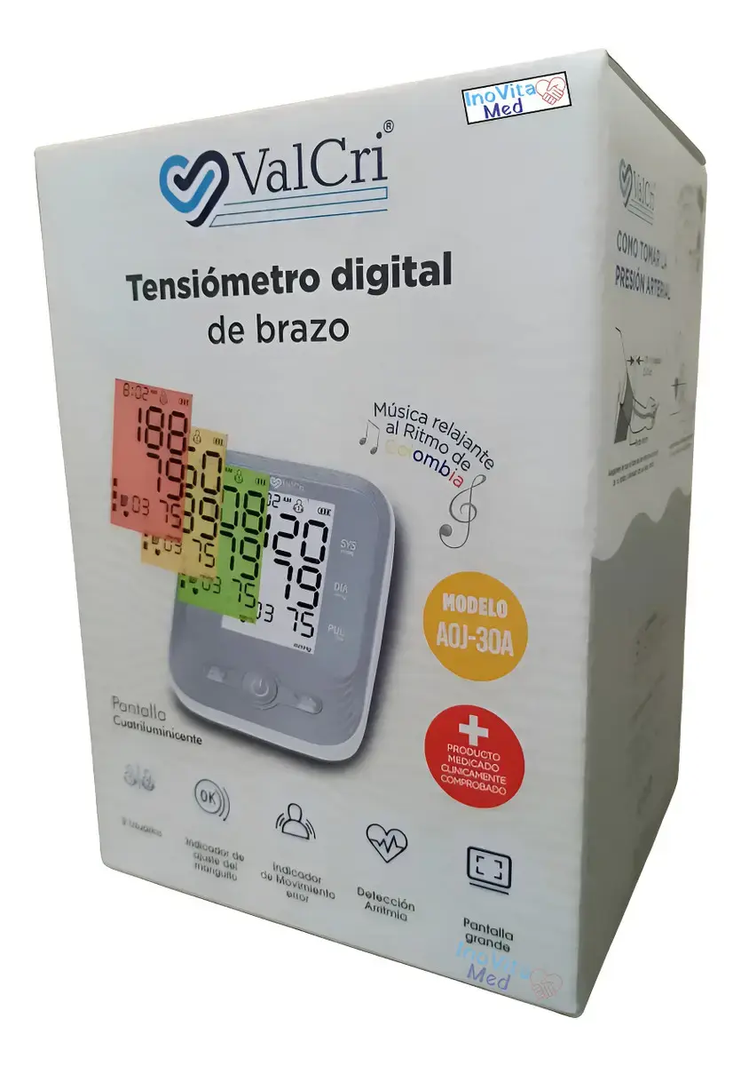 Tensiómetro Digital Valcri 30a - Altavoz Y Música Relajante Color Gris Oscuro