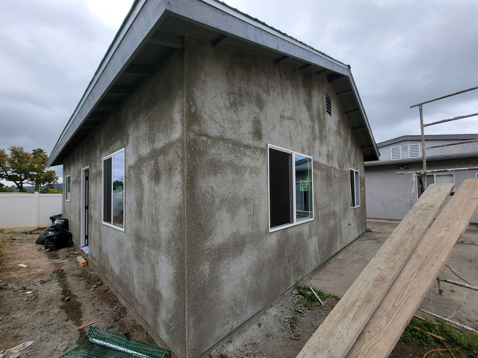 the side of a house that is being built