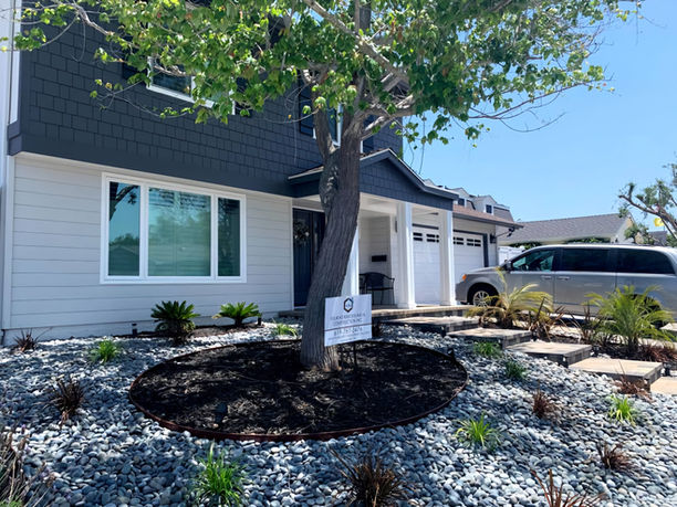 Front exterior view of a completed residential home remodeling and exterior upgrade project in San Diego County.