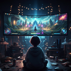 un ado qui joue aux jeux vidéo