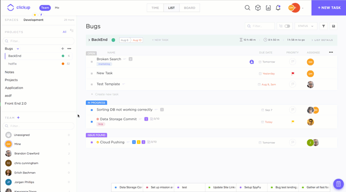 ClickUp Automation Bot adjusting dates based on depentencies