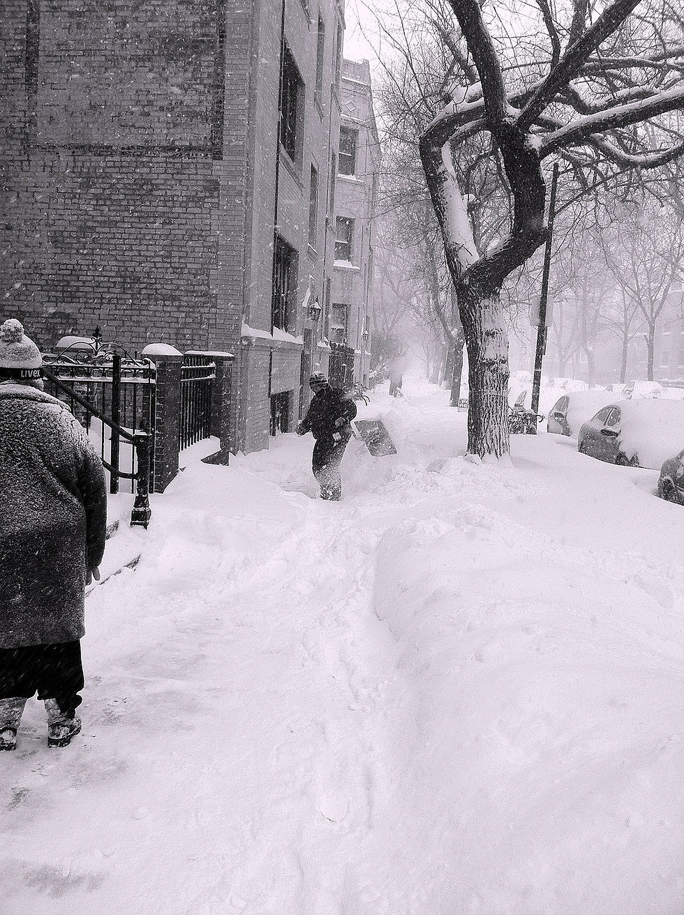 Snow removal of city sidewalk in the Durham Region
