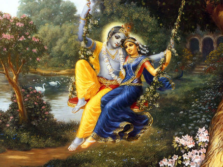 Radha e Krishna no balanço