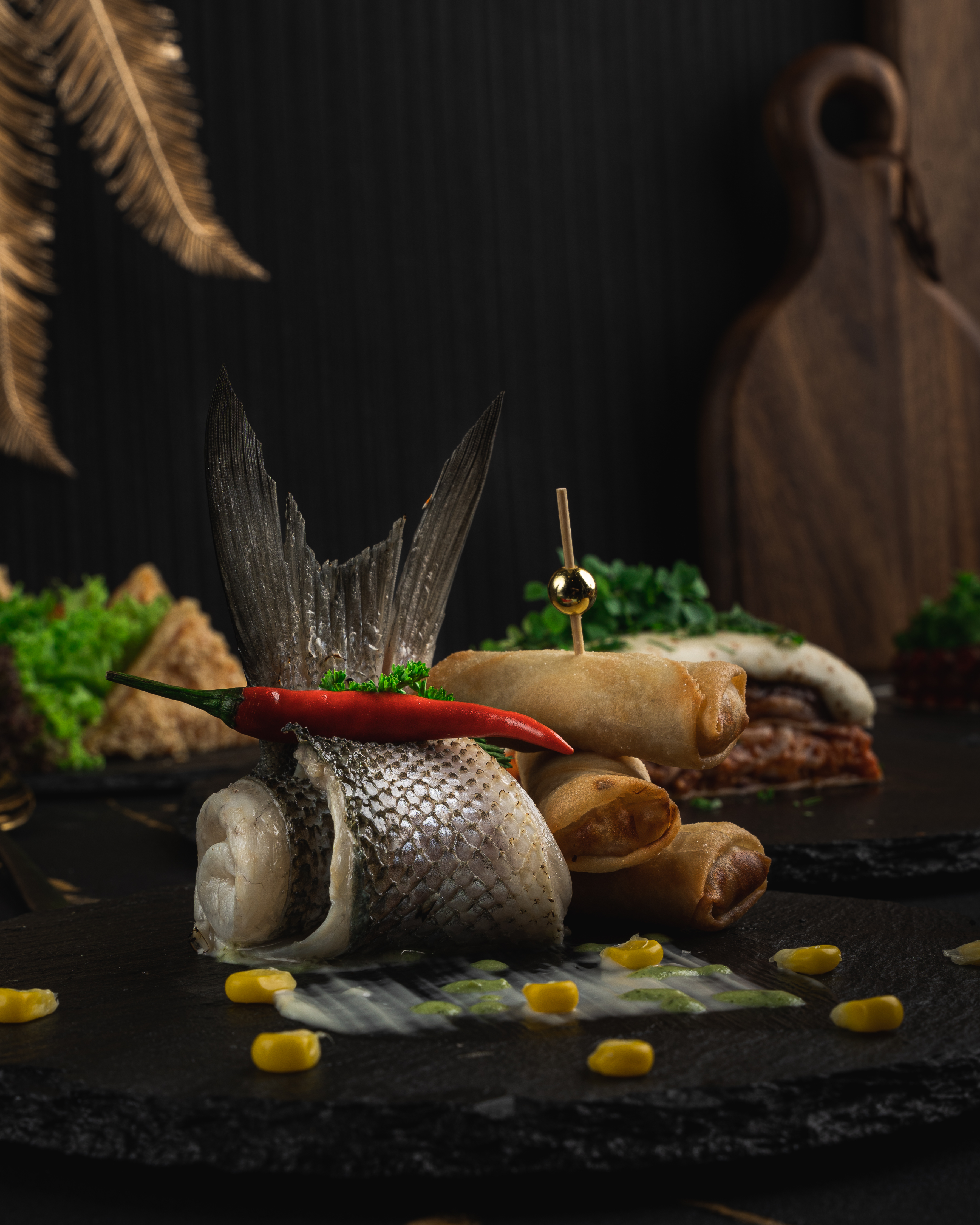 Arranged Food and Objects